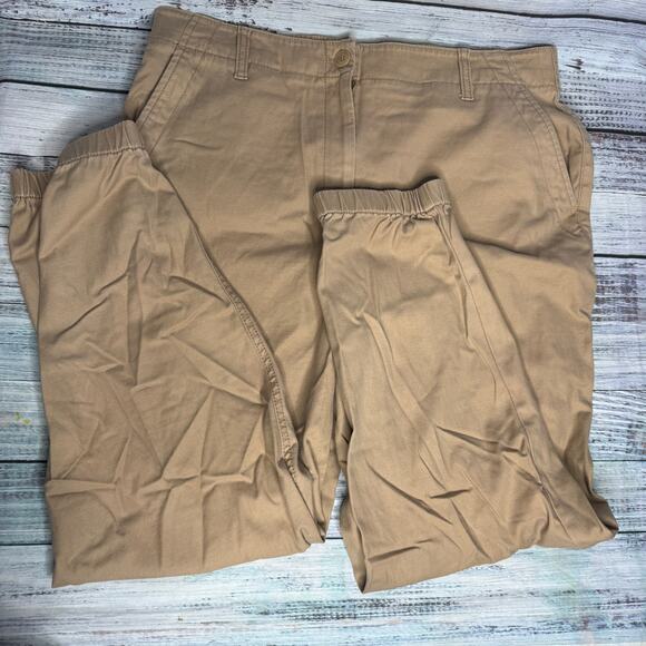 Talbots Khaki Jogger Womens Comfort Pants Large - Picture 2 of 5